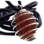 Mongolian Gobi Desert Agate Spiral Pendant